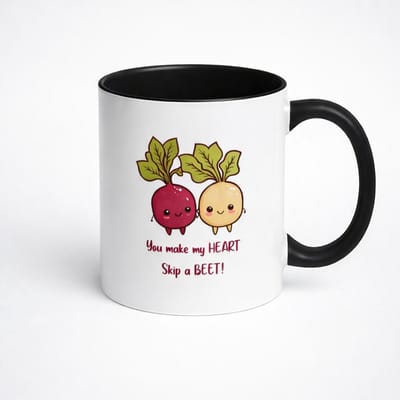 Grappige Biet Liefde Mok 330 ml – “You Make My Heart Skip a Beet” Koffiemok – Schattig Romantisch Cadeau voor Hem/Haar