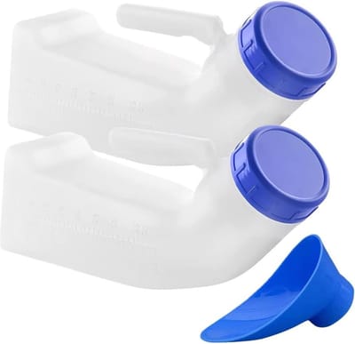 Urinoir voor mannen en vrouwen - 2 stuks - draagbare urinaal 1000 ml - uniseks urinalen - noodgevallen urinefles - lekvrij - auto camping reizen outdoor .