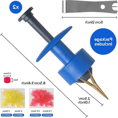1100 Stuks Micro Bait Ringen, Rode en Gele Rubber Ringen met 2 Pellet Bait Ties voor Karperaccessoires, Ideaal voor het Bevestigen van Bait Pellets, Maden en Wormen
