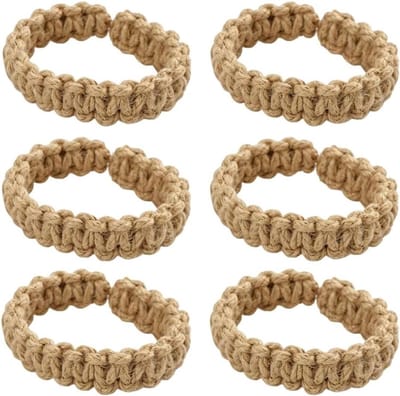 Gordijnhouders set van 6 - handgeweven jute - boho stijl - creëert structuur voor gordijnen - ShopVlot