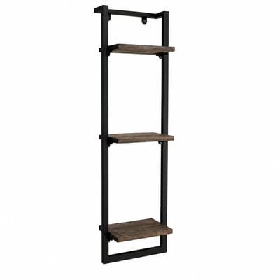 Industrial Living Wandrek Industrieel 95 cm – Wandplank Metaal & Hout – 3 Planken – Zwart – 95 x 25 x 15 cm