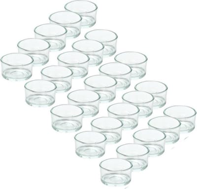 Trend Candles theelichthouder - 25x - glas - transparant - 4x3 cm - waxinelicht