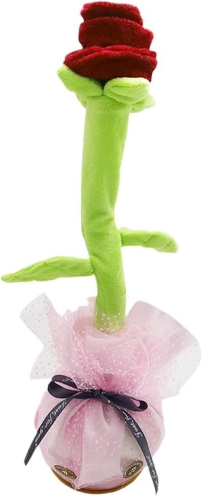 Dansende Bloem Speelgoed - Muziek Pop - Interactief Spelen - Oplaadbaar Educatief - 35 x 21 cm - Roze
