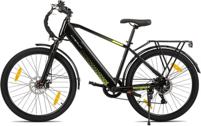 HILAND Matawak elektrische stadsfiets - 26 inch - 250W motor - 60km actieradius - 36V 10.4Ah accu - Shimano 7-versnellingen - Unisex -Geel