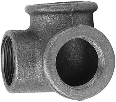 Dailygoods - Gietijzeren Pijpfittingen - Duurzame 3-Weg T-Stuk - 90 Graden Verbinding - Praktische Waterpijp Adapter - Set van 5 - Geschikt voor Doe-H...