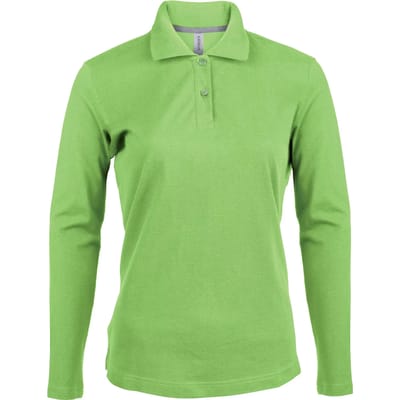 Kariban Damespolo lange mouwen K244 - Lime - M