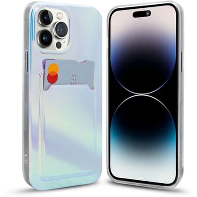Laser case IMD geschikt voor iPhone 12 Pro - Hoesje met pasjeshouder geschikt voor iPhone 12 Pro hoesje - Siliconen case met pashouder geschikt voor iPhone 12 Pro