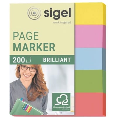 Sigel indexeringsstrookjes - MINI BRILLIANT - 12x50mm - 5 kleuren - papier - index tabs - SI-HN625