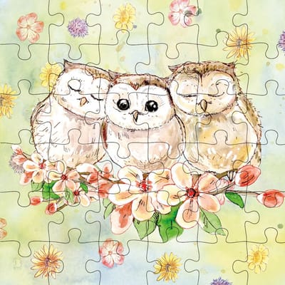 Puzzel wenskaart - Animal Friends - Wenskaart met Puzzel - JPC041- Owls