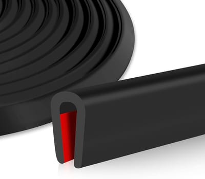 Zelfklevend Rubber Profiel voor Randbescherming - EPDM Rubber Seal voor Auto Deuren en Metaalplaten (4.8 mm x 3 m) - Waterdicht, Geluidsisolatie, Duurzaam