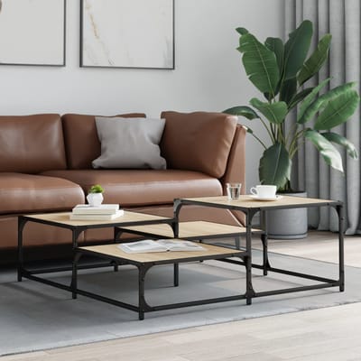 vidaXL - Salontafel - 107x107x40 - cm - bewerkt - hout - sonoma - eikenkleurig