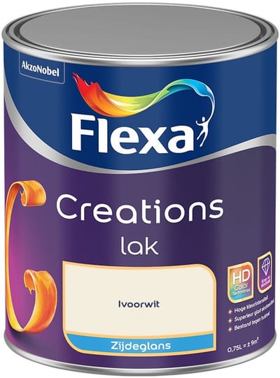 Flexa - Creations Lak Zijdeglans - Ivoorwit - Mengverf - 750 Ml