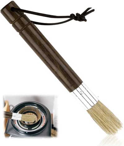 Dailygoods- Barista Borstel Premium - Reinigingsborstel - Koffieborstel - Accessoire met Ebbenhouten Handvat - Flexibele Borstelharen - Voor Professionele Barista's