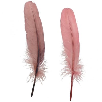 Decoratieve veren voor knutselen oudroze echte vogelveren 20g