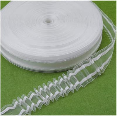 Gordijnband - Plooiband Rimpelband - Gordijnen Maken - Duurzaam Nylon Materiaal - 30m x 5.3cm - Transparant