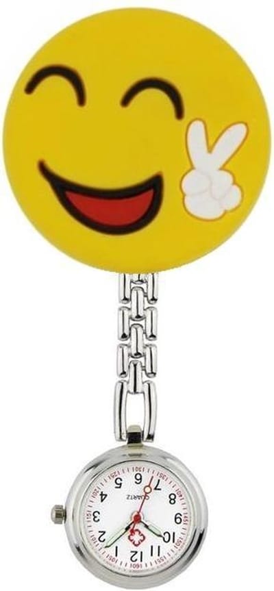 Fako® - Verpleegstershorloge - Zusterhorloge - Verpleegster Horloge - 3D Ketting - Emoji Peace