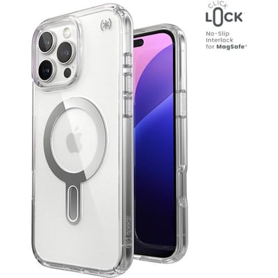 Speck hoesje geschikt voor Apple iPhone 16 Pro Max - Slank - Kristalhelder - Valbescherming gecertificeerd tot 4 meter - Microban Antibacterieel - Presidio Perfect Clear lijn - Transparant