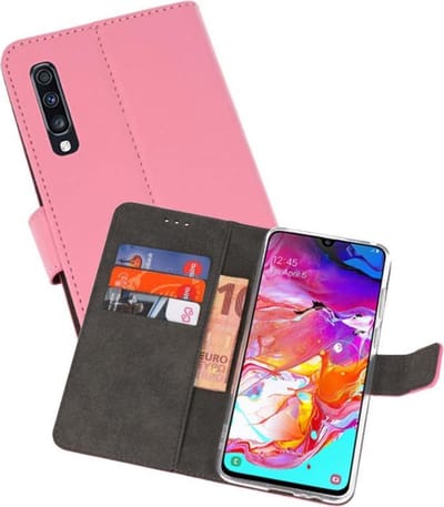 Booktype Telefoonhoesjes - Bookcase Hoesje - Wallet Case - Geschikt voor Samsung Galaxy A70 - Roze
