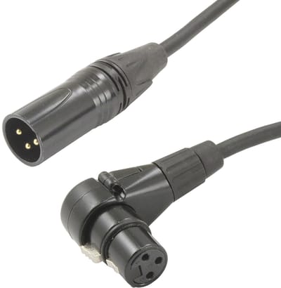Mannelijk naar Vrouwelijk XLR-kabel met zwarte connectoren (15ft, rechts-F naar rechts-M)