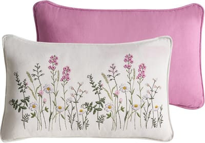 MADHUCA - Sierkussen set van 2 - Wit/Roze - Katoen