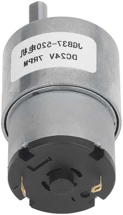 DC Reductiemotor - Geluidsarme Motor - Elektronica Bouwen - Grote Torsie - 24V 7 RPM - Metaal
