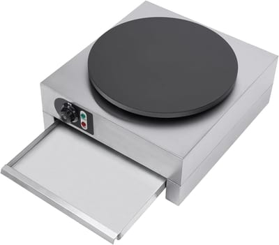 Elektrische Pannenkoekenpan - Crêpe Machine - Ontbijt Maken - Extra Groot Verwarmingspaneel - 40 cm Diameter - Zilver