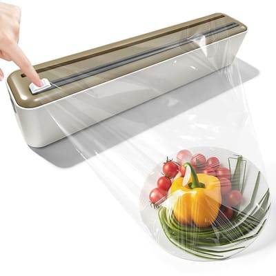 Dailygoods- Keukenrolhouder met zuignap - Aluminium - Foliedispenser - Verstelbaar - Snijdt moeiteloos - Geschikt voor rollen tot 30 cm - Foliehouder