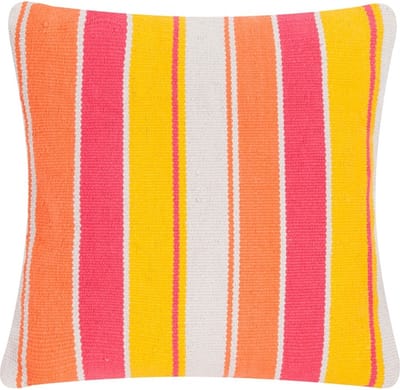 Big Stripe Fuchsia/Geel Kussen | 50 X 50 | Sierkussen Voor Woonkamer Of Slaapkamer