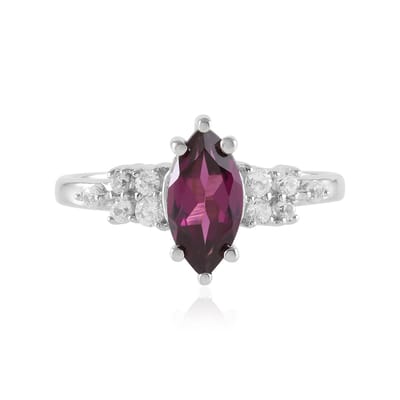 Cavill - Zilveren ring 925 sterling - 1.043 ct rhodoliet marquise & 0.303 ct zirkonia - Elegante dieproze pavé sieraden