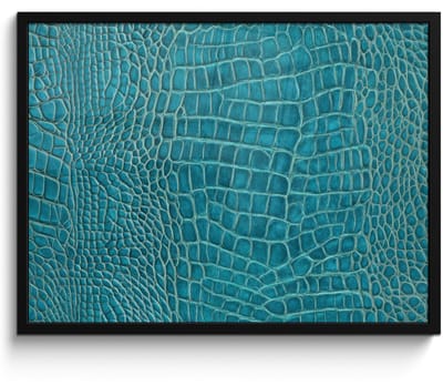Poster in lijst - Fotolijst 70x50 cm - Posters - Krokodillenleertextuur - Blauw - Exotisch - Posterlijst zwart - Decoratie - Wanddecoratie woonkamer - Muurdecoratie slaapkamer