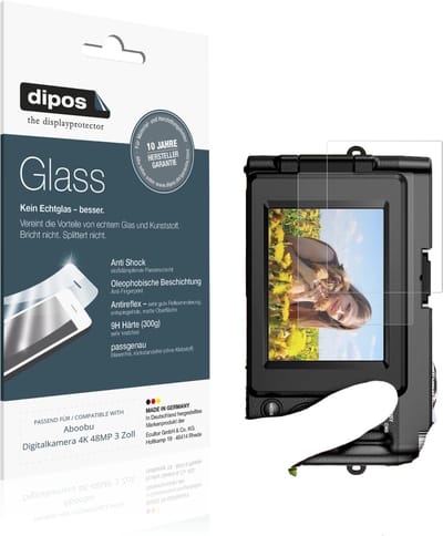 dipos – 2x Matte Pantserfolie geschikt voor Aboobu Digitalkamera 4K 48MP 3 Zoll | 9H Screenprotector