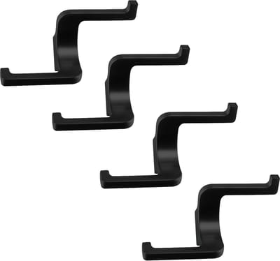 SOTECH 4 stuks Dubbele haken BILL zwart mat 107,5 x 64,5 x 38,5 mm met verborgen bevestiging Jashaken uit de BlackLine collectie