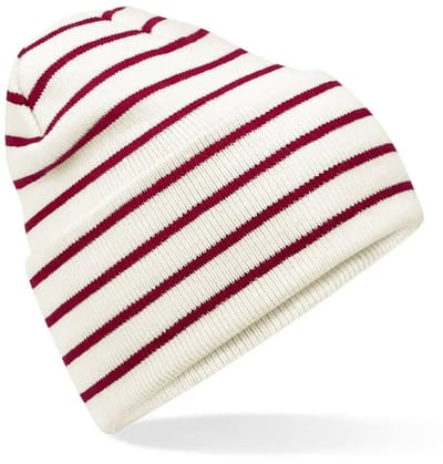 Gestreepte muts met klep Beechfield Original