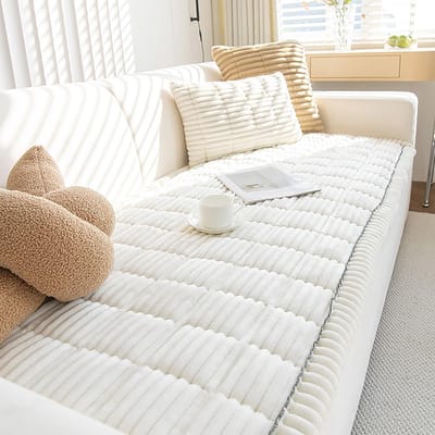 KZQ 150cm*70cm Huisdiervriendelijke bankhoes, geschikt voor honden, wasbaar, antislip, huisdiervriendelijke bank- en fauteuilkussens - wit