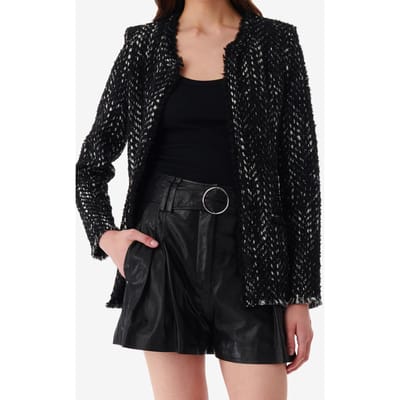 IRO Paris Leonard Jacket Black/white Size: 32 | Light Jackets Outlet | Dames | Zwart