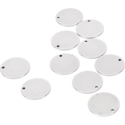 10 Pcs Pendentifs Ronds Plats Vierge Surfaces Plus Lisses Diamètre 2cm Accessoires DIY pour Colliers Bracelets Boucles d'Oreilles Cheville white