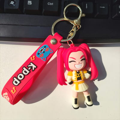 Mooie 3 stuks rand nieuwe KPOP heksenjachtgroep sleutelhanger cartoon anime 3D pop tas auto hanger klein cadeau Hoge Kwaliteit red