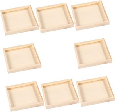 Houten Puzzelbakjes - Sorteren Organiseren - Hobby Knutselen - Gladde Randen - 8 Stuks - Natuurlijk
