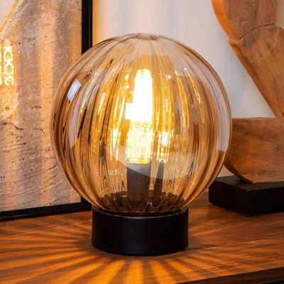 Lucide MONSARAZ - Tafellamp - Ø 25 cm - 1xE27 - Amber
