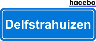 Hacebo - Plaatsnaam Sticker - 29x10 CM - Delfstrahuizen sticker - Verkeersborden sticker - grappige cadeaus - Delfstrahuizen