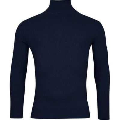 Baileys Trui Pima Cotton Uni Color Single Knit Rollneck Dark Blue / male