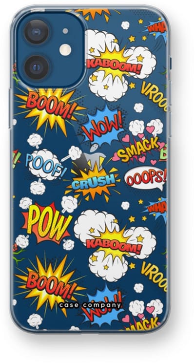 Case Company® - Hoesje geschikt voor iPhone 12 mini hoesje - Pow Smack - Soft Cover Telefoonhoesje - Bescherming aan alle Kanten en Schermrand