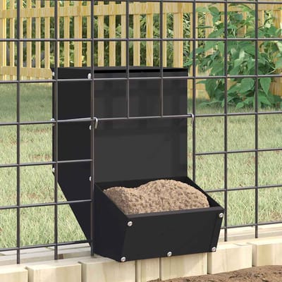 vidaXL - Konijnenvoerbak - Zwart - 17,5 - x - 26 - x - 28,5 - cm - 1,5 - kg