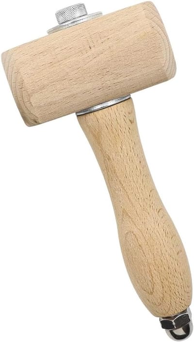 Houten snijhamer voor leer, ideaal voor DIY leerprojecten en het gebruik van leerstempels