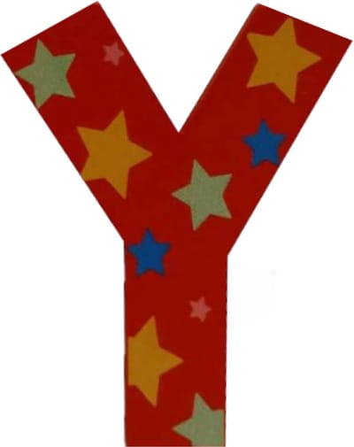 Decoratieletter - Y - Hout - 7cm - Rood