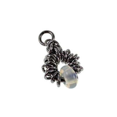 32mm Opaal transparant Steen Hanger Unisex - Gepolijst RVS - Uniek Ontwerp - Handgemaakt door esde2