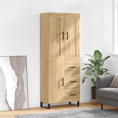 vidaXL - Hoge - kast - 69,5x34x180 - cm - bewerkt - hout - sonoma - eikenkleurig