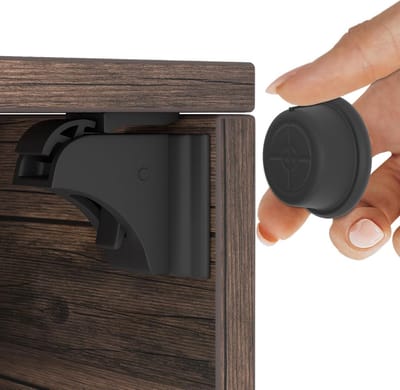 Magnetisch Kinderbeveiligingsslot – 20 Sloten & 4 Sleutels voor Kasten en Lades – Veilige Oplossing voor het Huis – Zwart