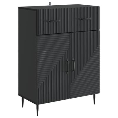 vidaXL - Dressoir - Zwart - 66 - x - 34,5 - x - 89,5 - cm - Bewerkt - hout
