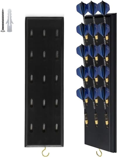 Houten Dart Houder voor 12 Darts, Wandmontage Dart Houder, Opslag voor Stalen en Zachte Darts, Dart Accessoires en Organisatie